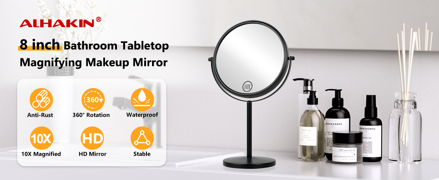 10x magnifying makeup mirror with stand