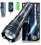 Rechargeable Flashlights 2000000 High Lumens Super Bright LED Flashlight Flash Light Powered by B...