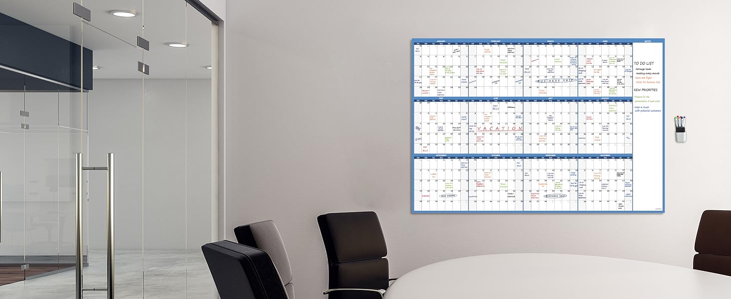 JJPRO dry erase undated yearly calendar