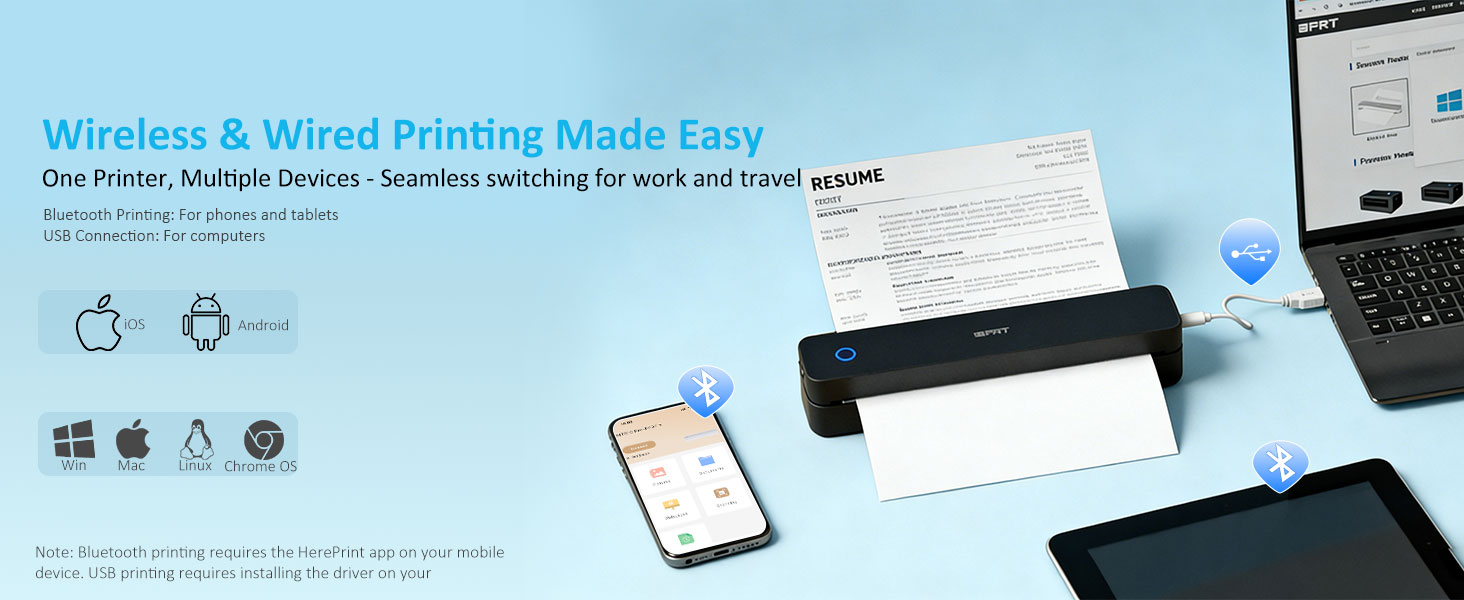Portable Printers Wireless for Travel