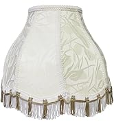 TOOTOO STAR Bell Scalloped Lamp Shades,6"Top x 13"Bottom x 9.5"High (Spider) Victorian Beige Frin...