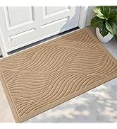 PLEASOR Front Door Mat Outside Entrance, Absorbent and Dirt Resistant Welcome Mat Indoor Outdoor,...