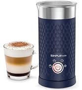 SIMPLETASTE Milk Frother, 4-in-1 Electric Automatic Milk Steamer, Navy | Warm and Cold Foam Maker...