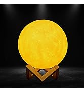 Himalayan Glow Moon Lamp, 5.9 inch Night Light - 3D Printing Moon Light with Stand & Remote/Touch...