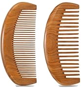 Moreinday Wooden Comb for Women and Men, Wide Tooth Comb for Wavy Hair, Fine Tooth for Beard and ...