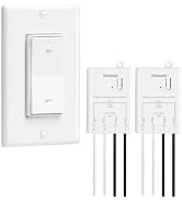 TREEWELL Wireless Light Switch and Receiver Kit, Decorator Rocker Switch | 200FT Long Range, 10A/...
