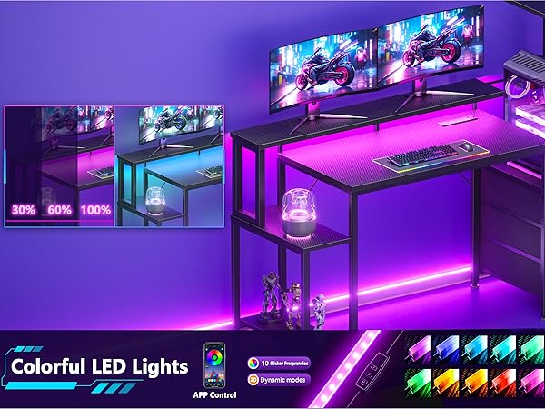 gaming desk with led light