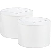 PATIKIL Drum Lamp Shades Set of 2, 13"x13"x9" Linen Round Lamp Shade for Table Lamps Easy Assembl...