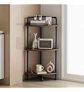 Aduanbang Fun Memories 3-Tier Corner Shelf Stand, Grey Storage Bookshelf for Bathroom, Living Roo...