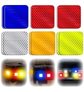 PHIXBEAR 10 Pcs Super Reflection Square Reflective Stickers Made of 3M DG3, Safety Reflective Tap...