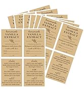 YEWROXY 60PCS Homemade Vanilla Extract Stickers, Vanilla Instruction Labels for Vanilla Bottles 4...