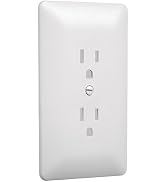 Taymac 2000W Masque 2000 1-Gang Decorator Style Wallplate, Paintable Duplex Outlet Cover, White (...