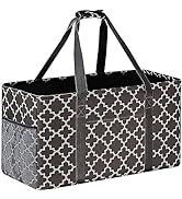 GhvyenntteS Extra Large Utility Tote Bag with Metal Wire Frame & Reinforced Bottom Board, Standin...