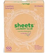 Sheets Laundry Club Laundry Detergent Sheets, 50 Pack (Up to 100 Loads) - Lavender - New Liquidle...