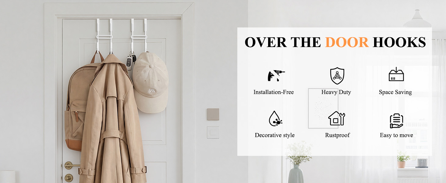Over The Door Double Hanger Hooks