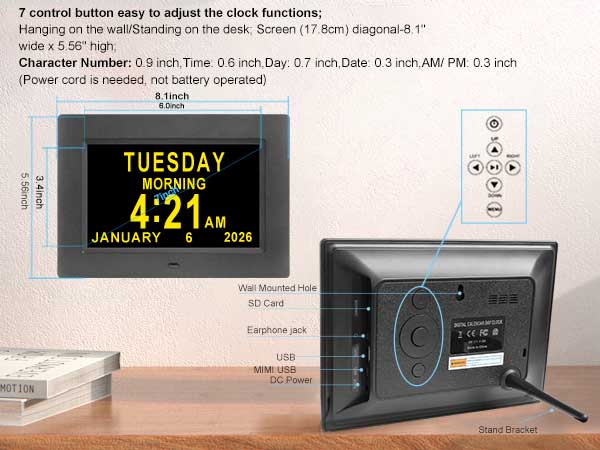 Day clock helps people maintain their daily routine takes away the anxiety about the time of day.