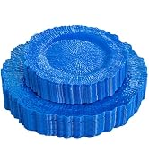 DaYammi 60Pcs Blue Plastic Plates - Sapphire Blue Plates Disposable & Reusable - Heavy Duty Plast...