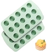 QELEG 2 Pcs Cake Puck Mold, 15 Cup Cylinder Silicone Mini Cake Baking Mold, Oreo Chocolate Mold S...