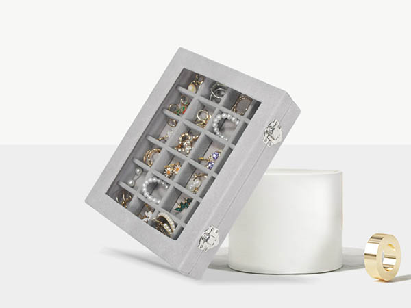 24 grid full velvet jewelry box
