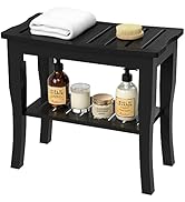 Domax Bamboo Shower Benches for Inside Shower - Bathroom Bench Seat Waterproof Wooden Shower Stoo...