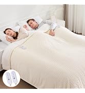 Heated Blanket Queen Size, Soft Striped Electric Blanket for Bed Sofa | 5 Heating Levels, 10 Hour...