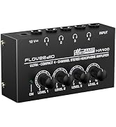Floveedio Headphone Amplifier Stereo Ultra Compact 4-Channel Headphone Amp Splitter for Studio an...