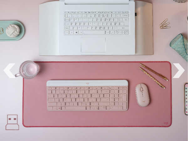mk470 slim compact wireless rose keyboard and mouse combo
