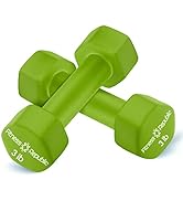 Fitness Republic Neoprene Dumbbell Set of 2, Non-Slip, Hex Shape, Free Weights Set for Muscle Ton...
