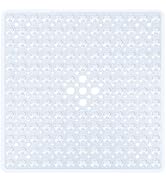 Naoloture Square Shower Bathtub Mat Non Slip, Clear 21x21 Inch, Soft Bath Mat for Shower with Big...