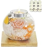 Birthday Gifts for Women Preserved Flowers in Glass Dome with Scented Candles Preserved Rose Gift...