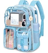 Attmu Clear Backpack for School, Heavy Duty PVC Transparent Bookbag with Reinforced Straps Stitch...