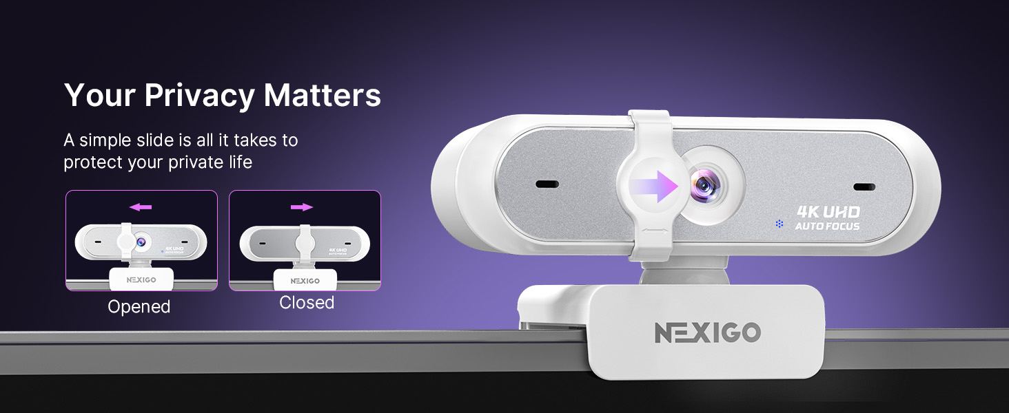 N660P Pro is mounted on a desktop, with a small inset showing privacy cover open/closed.