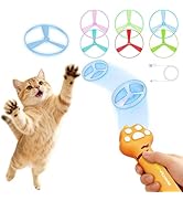 Wortade Cat Fetch Toy Launcher with 6 Flying Disc, Interactive Flying disc Launcher Toy for Indoo...