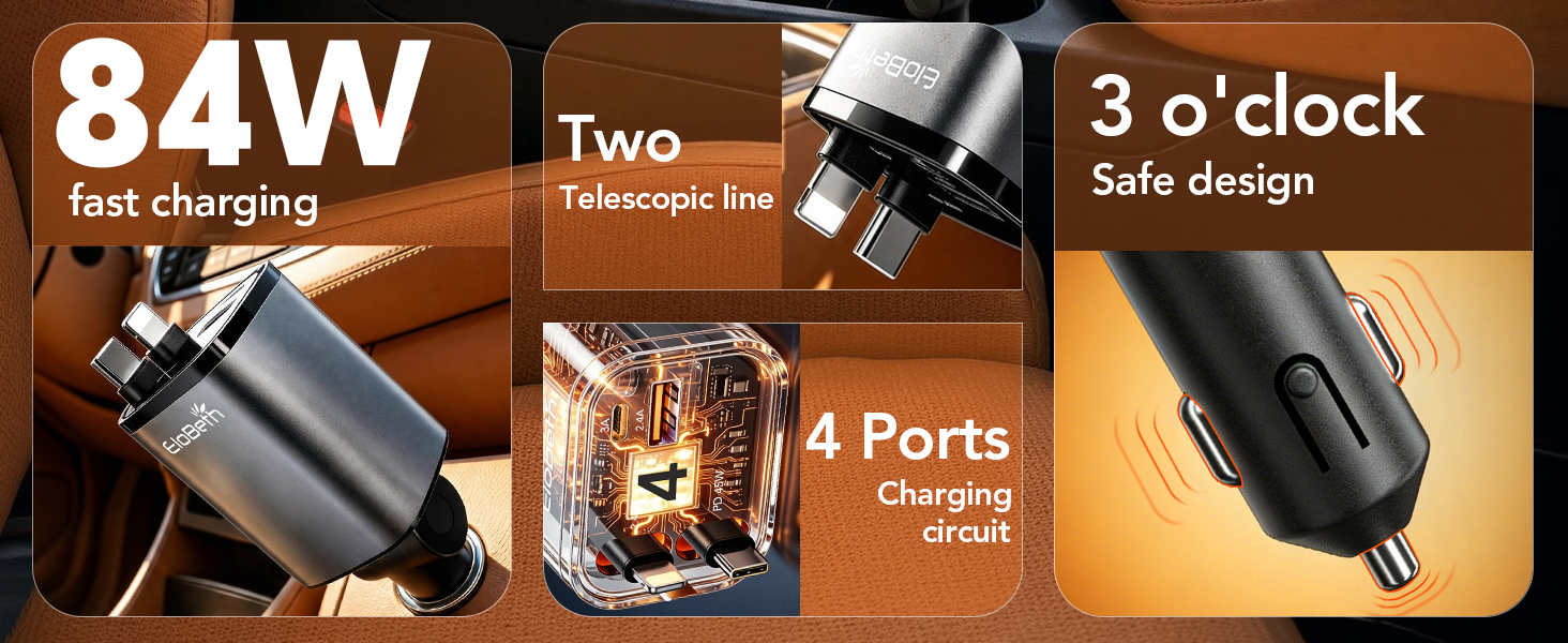 retractable fast charging station for car