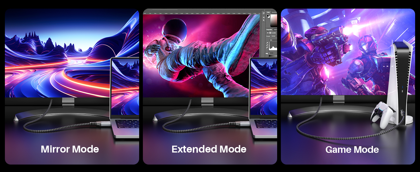 MIRROR MODE EXTENDED MODE GAME MODE