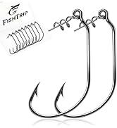 FishTrip Swimbait Hook, 25/50Pcs Twist-Lock Worm Keeper Hooks with Centering Pin Spring Weedless ...