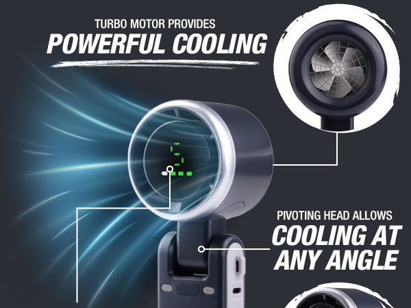 Powerful Portable Fan for Outdoor Activities with Built-In Pivoting Head for Adjustable Airflow