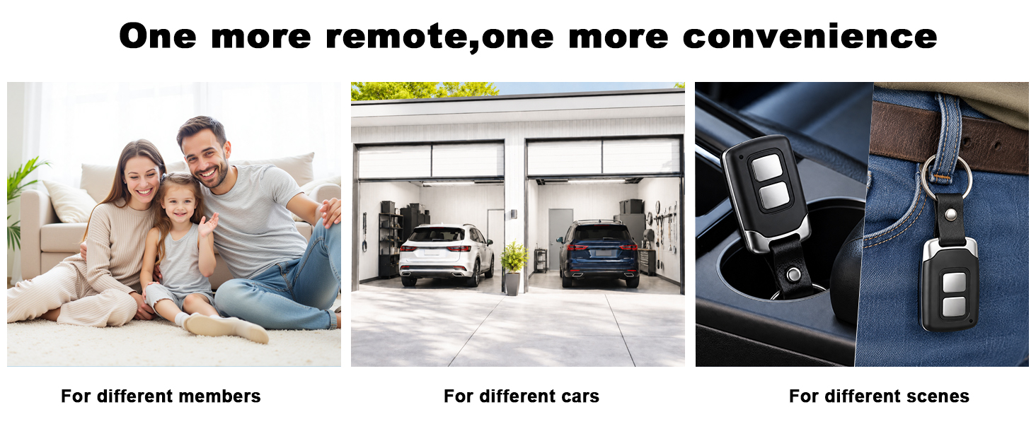 Perfect for use with two cars, family members, or as a spare remote control.