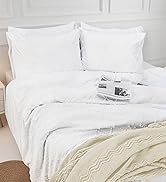 Mejoroom White Boho Duvet Cover Queen Size – Boho Bedding - Soft and Breathable Tufted Comforter ...