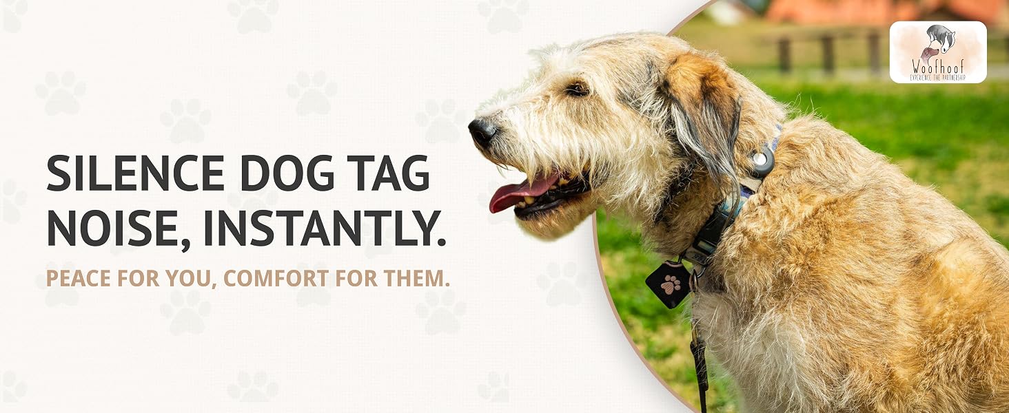 Dog tag silencer pouch reducing noise from jingling dog ID tags