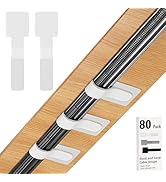 80PCS Hook and Loop Cable Straps, Cable Management Under Desk, Self Adhesive Cable Ties, Reusable...