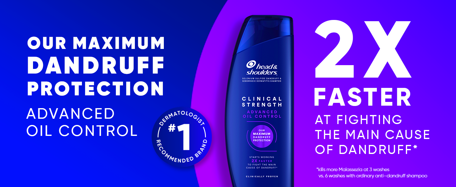 Our maximum dandruff protection with advanced oil control; #1 dermatologist recommended brand.