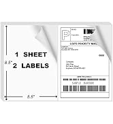 NefLaca 1000 Half Sheet Shipping Labels, 500 Sheet Address Labels, Mailing Labels Self Adhesive f...