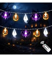 2 Pack Halloween Decorations Indoor Lights Outdoor Room Decor String Ghost Bat Pumpkin Garland wi...