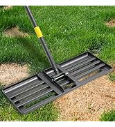 Lawn Leveling Rake, 5 FT Lawn Leveler with 26.5 x 10 Wide Large Rakes Head for Smooth Garss Soil ...