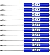 PQY 10pcs Mini Tops And Pocket Clips Pocket Screwdriver Strong Magnetic Slotted Screwdriver Blue