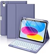 Hamile for iPad 11th 10th Generation Case with Keyboard - 7 Colors Backlit Wireless Detachable Fo...