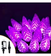 EEW Connectable C6 Halloween Lights Outdoor String 78FT 240 LED Purple