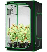 VIVOSUN S448 4x4 Grow Tent, 48"x48"x80" High Reflective Mylar Grow Tents with Observation Window ...