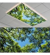 2 Pack Fluorescent Light Covers- 4 x 2 Feet Magnetic Ceiling Light Cover Room Supplies (Big Tree)